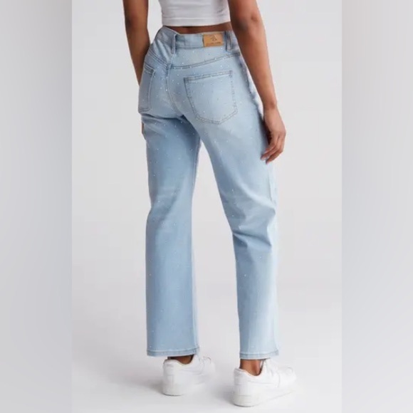 Flying Angel Rhinestone High Waist Straight Leg Jeans- Size 5/27 - Picture 2 of 11